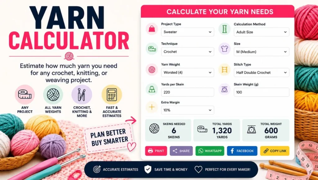 Yarn Calculator 1 Yarn Calculator